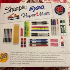 New in Box sharpie , Expo Paper Mate Elmers 38 count supplies